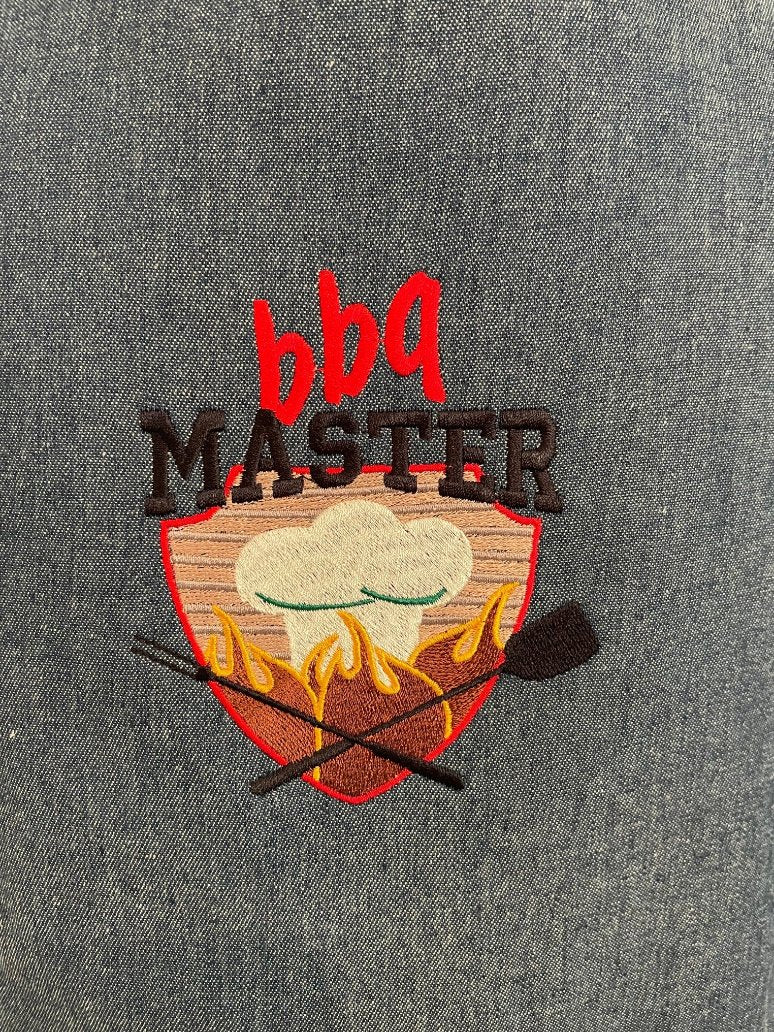 Embroidered Apron BBQ Master Design