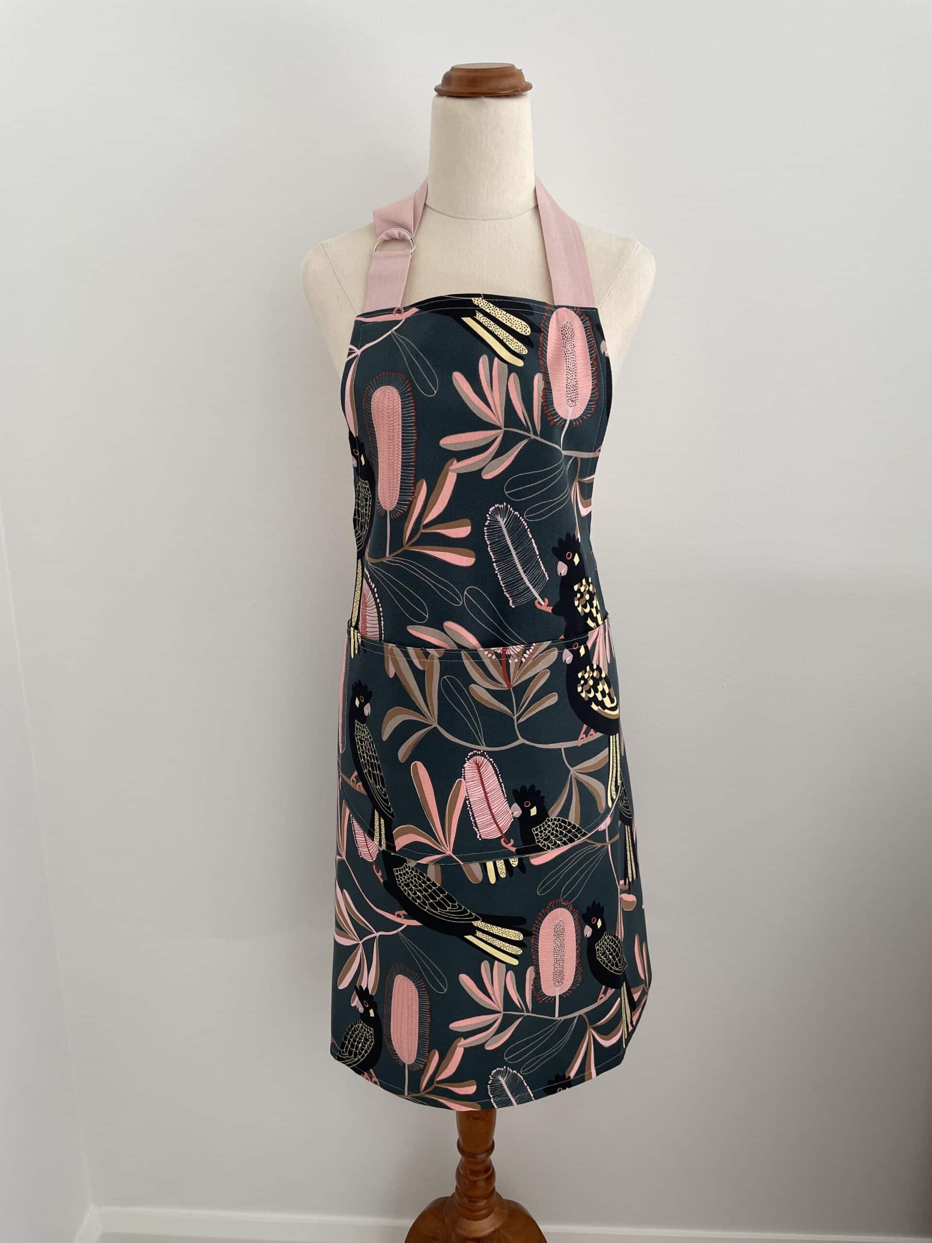 Kitchen Apron Black Cockatoo