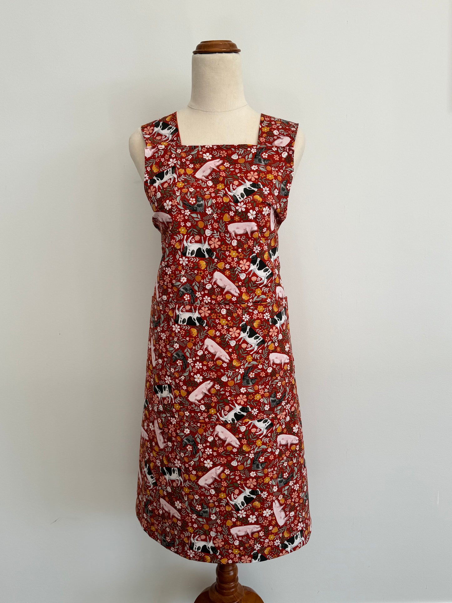 Wrap-Around Apron - Farm Life Fabric