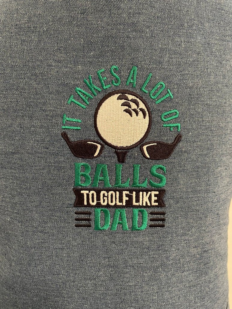 Embroidered Apron Golf like Dad Design