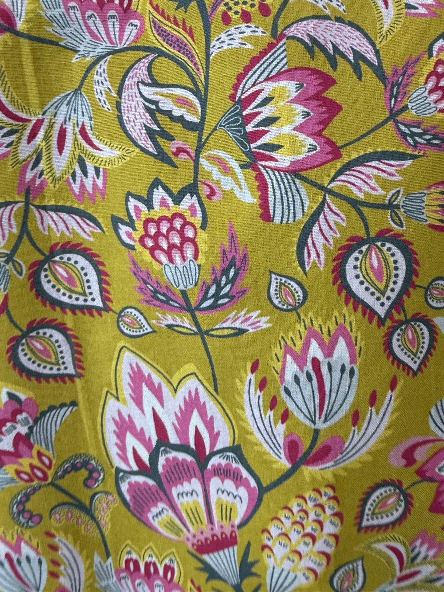 Mustard and Pink Paisley fabric