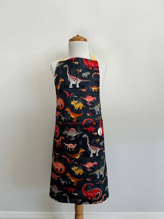 Navy Dinosour Kids Apron