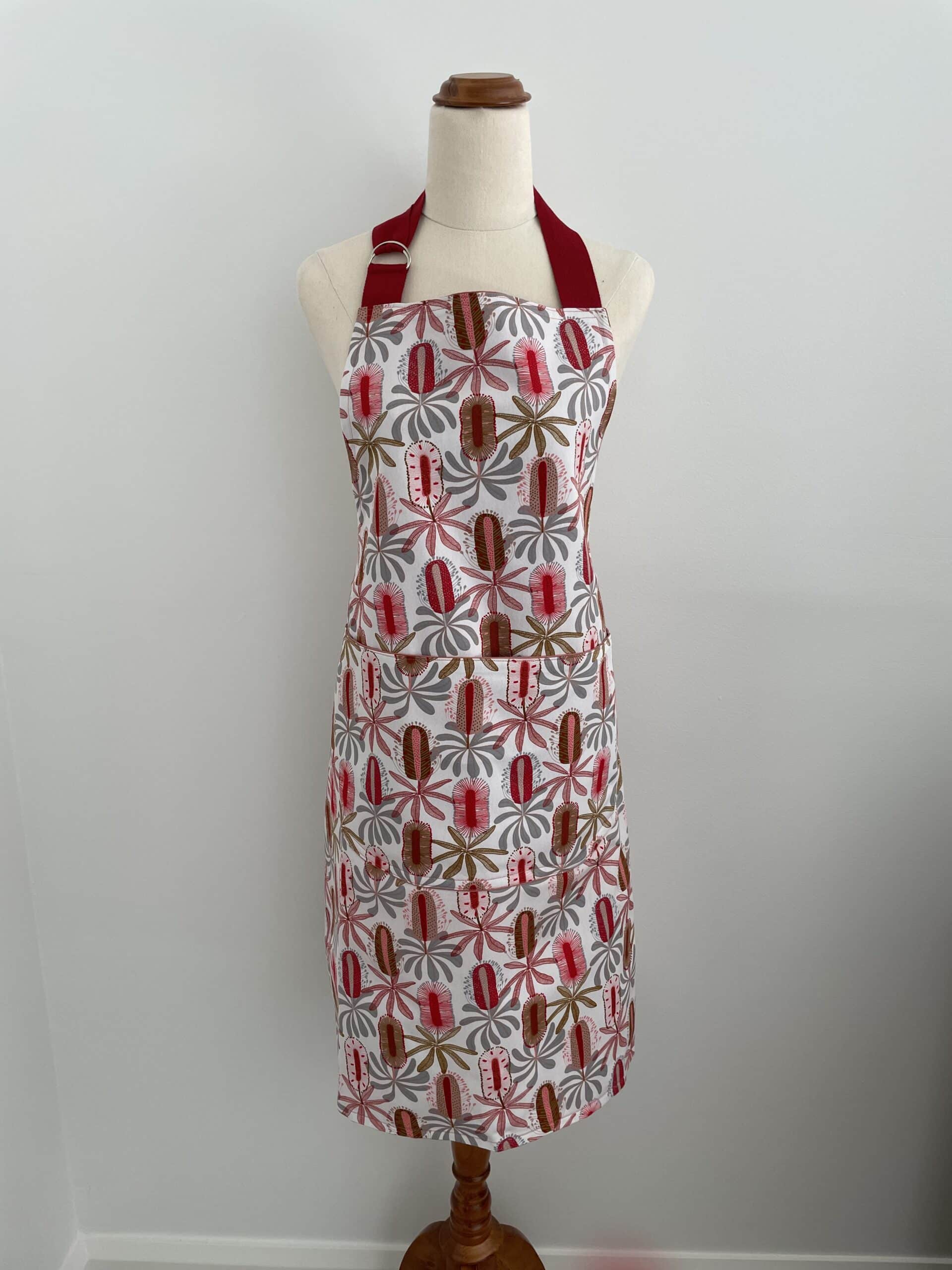 Kitchen Apron Red Banksia