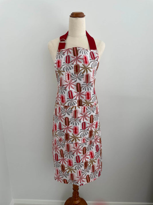 Kitchen Apron Red Banksia