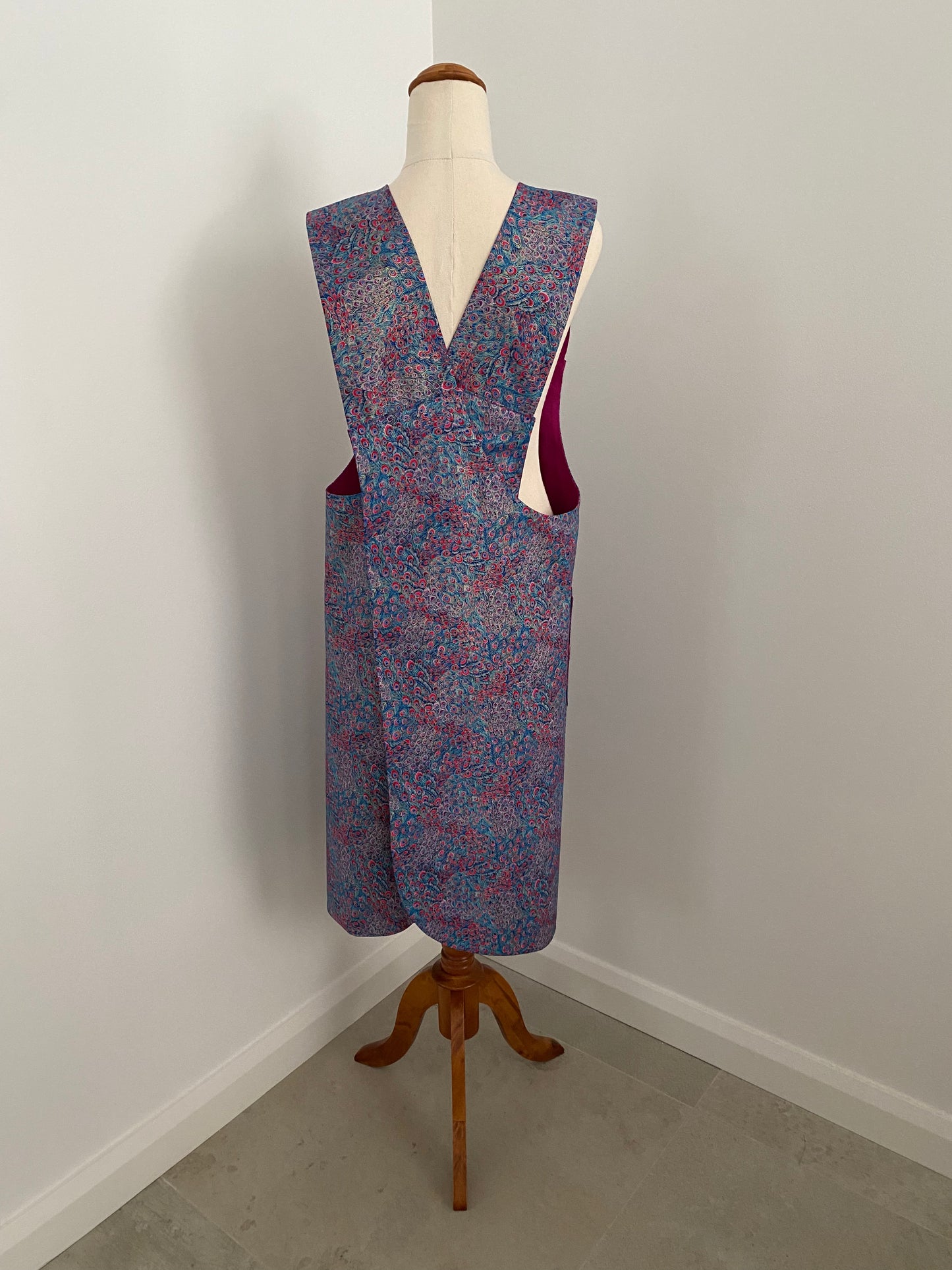 Wrap-Around Apron - Purple Peacock Fabric