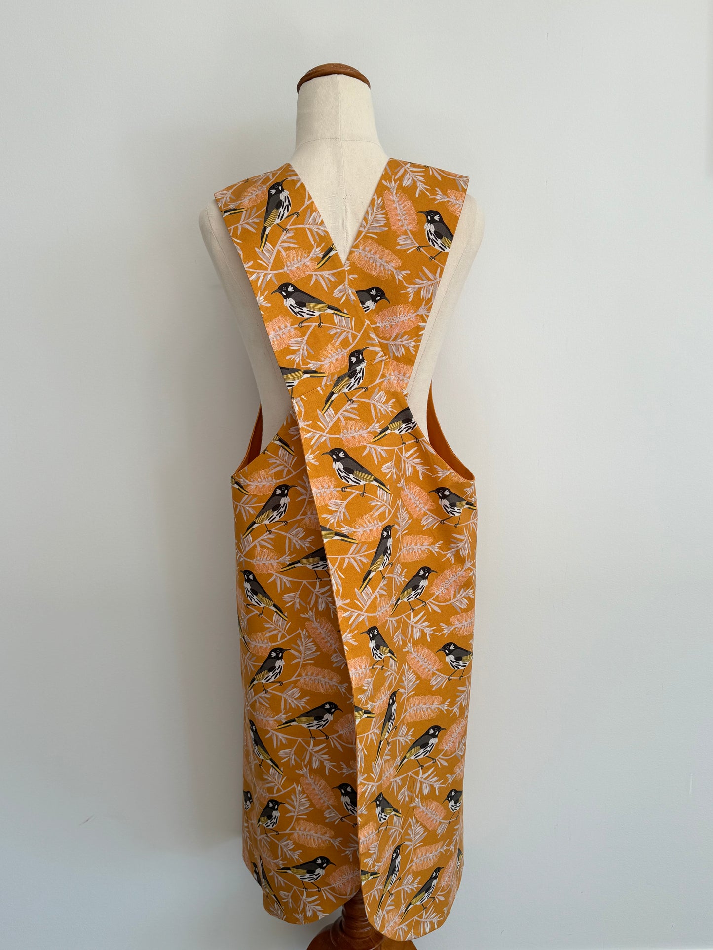 Wrap-Around Apron - Yellow Honeyeater Fabric