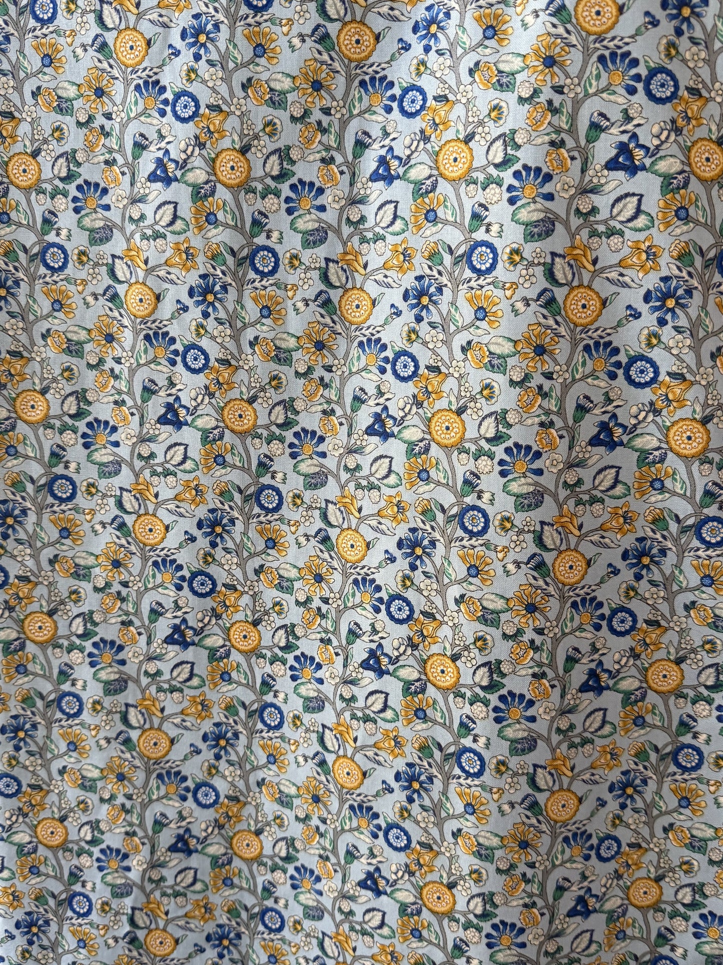 Yellow and Blue Vine fabric