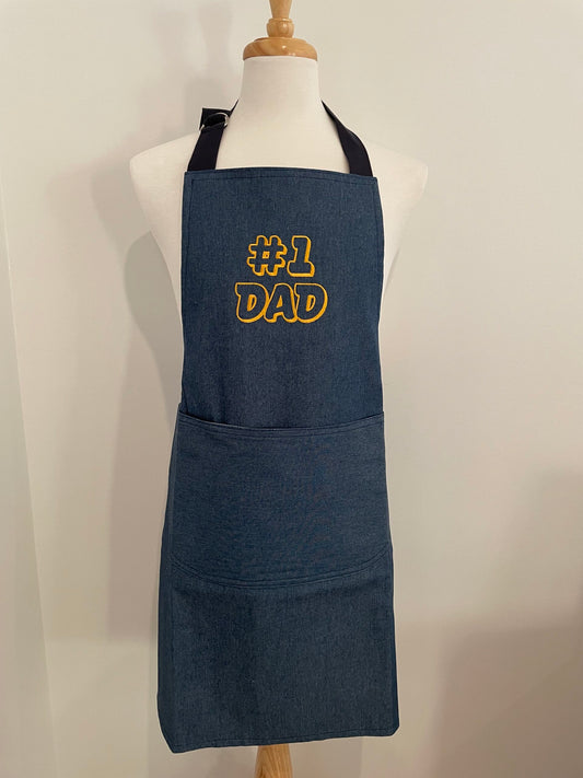 Embroidered BBQ Apron - #1 Dad