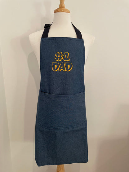 Embroidered BBQ Apron - #1 Dad