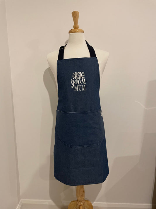 Embroidered BBQ Apron - Ask your Mum