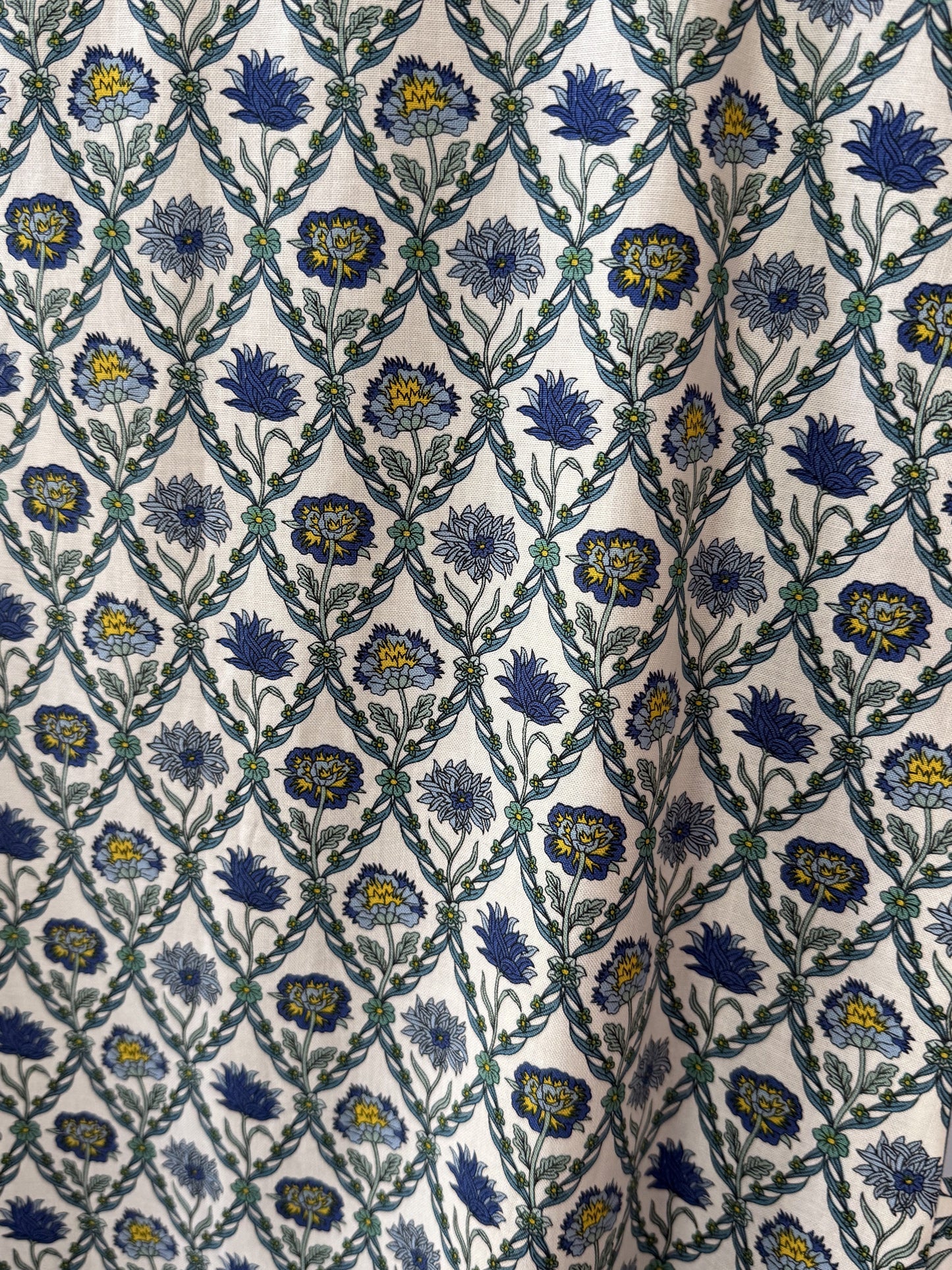 Blue and Yellow Criss-Cross fabric