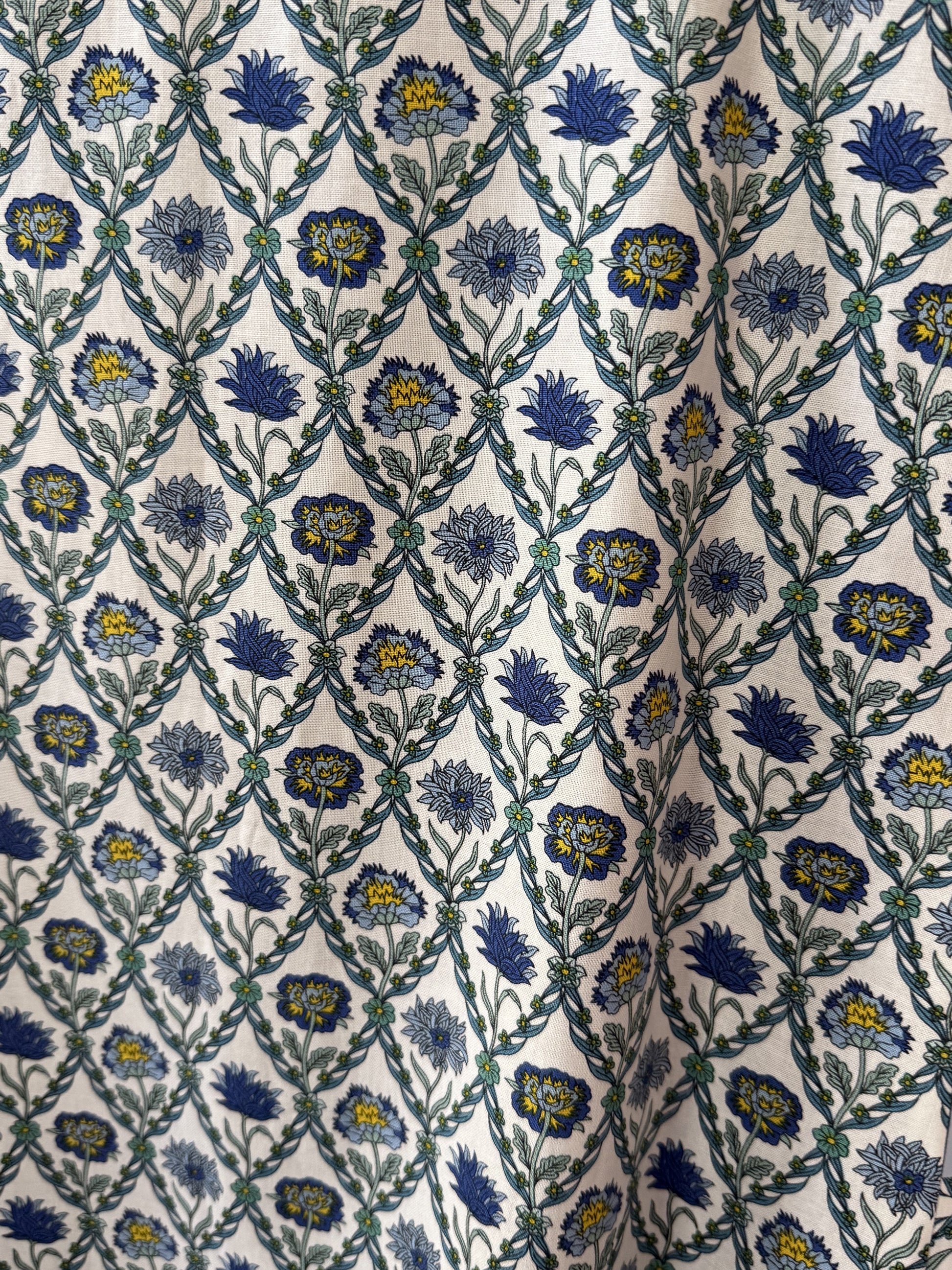 Blue and Yellow Criss-Cross fabric