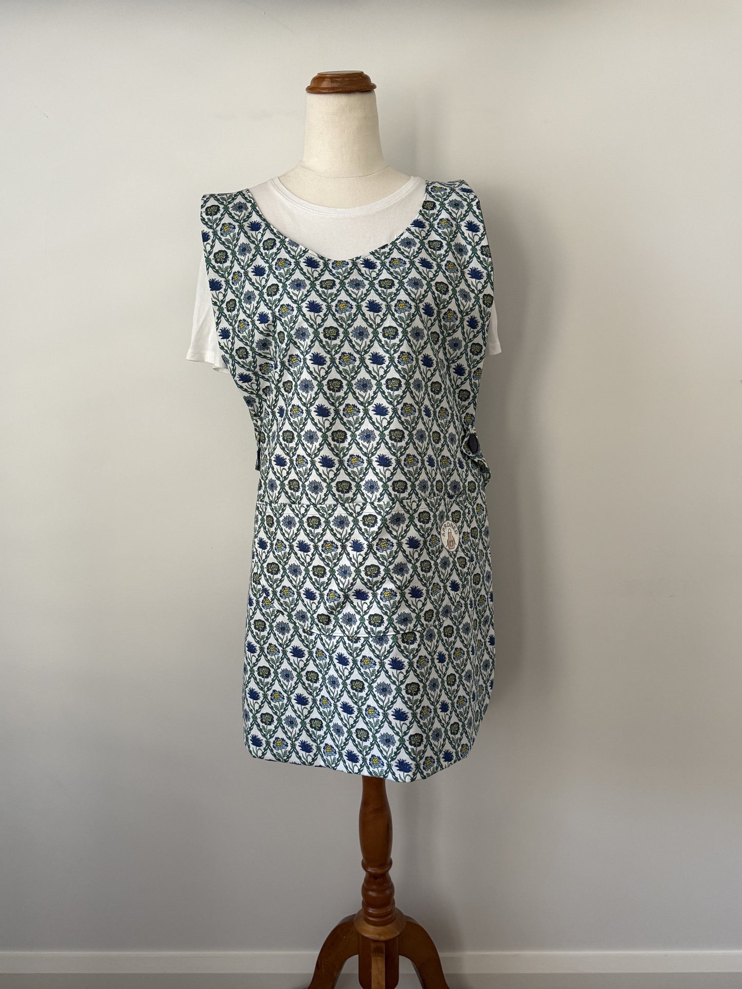 Blue and Yellow Criss-Cross Pinny front