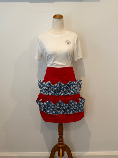 Blue and Red Chickens Egg Apron