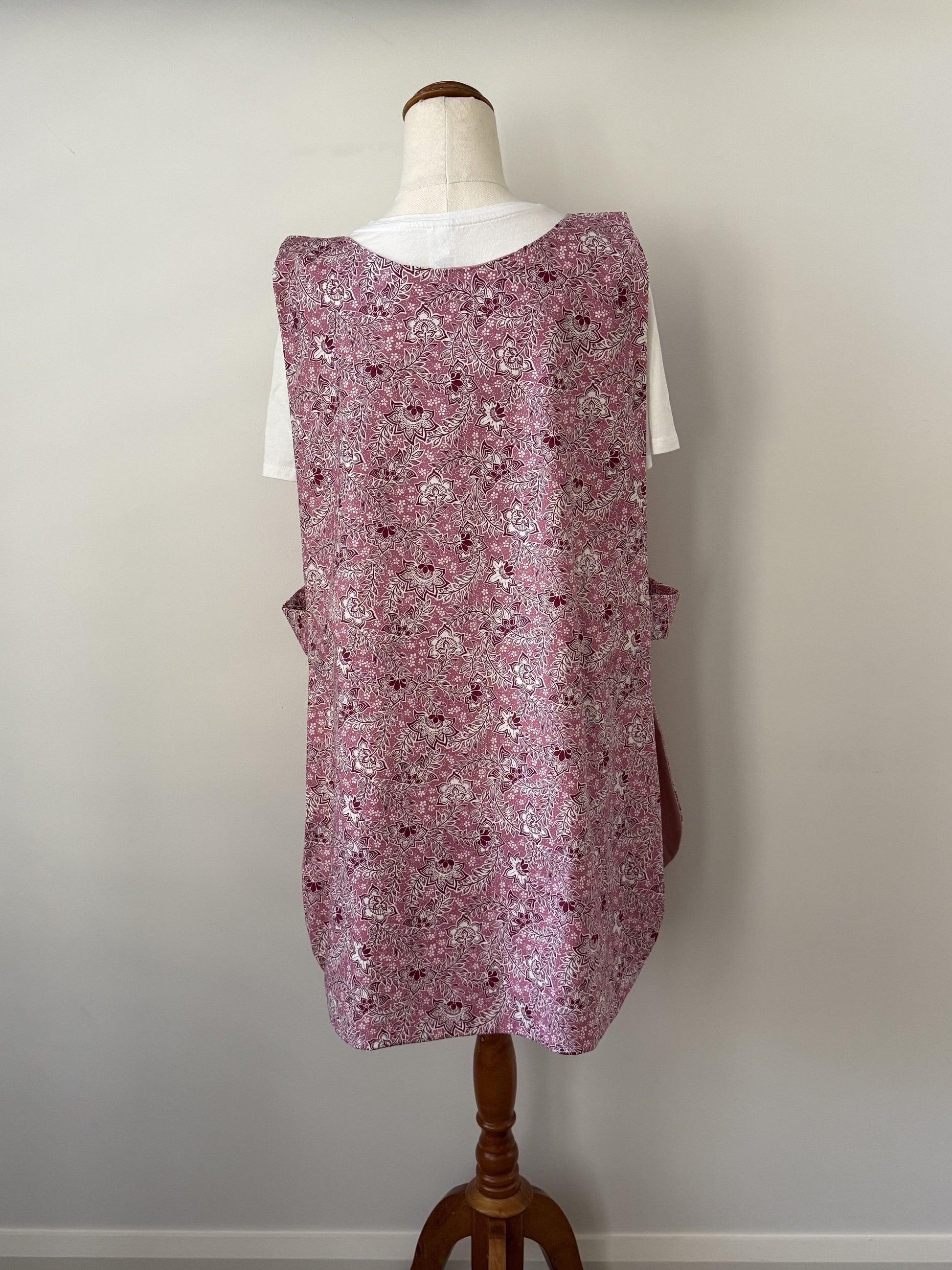 Dark Pink Floral Pinny back