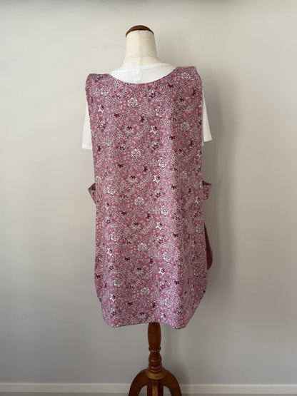 Dark Pink Floral Pinny back