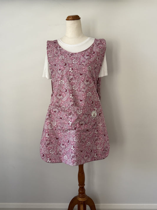 Dark Pink Floral Pinny front