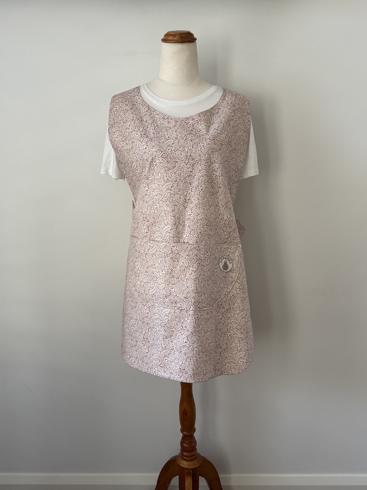 Dusty Pink Floral Pinny front