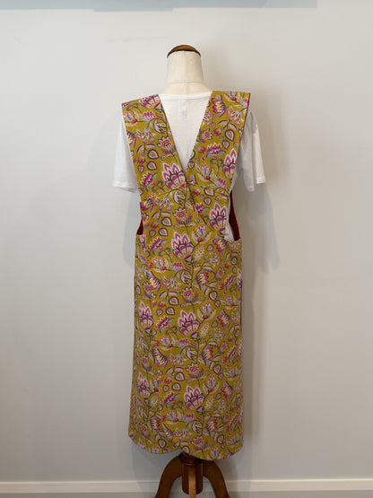 Mustard and Pink Paisley Wrap Around back