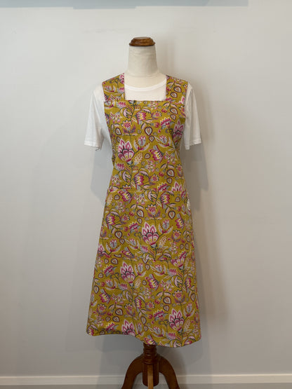 Mustard and Pink Paisley Wrap Around front