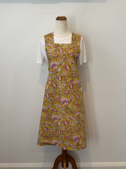 Mustard and Pink Paisley Wrap Around front