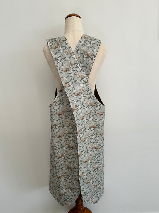 Wrap-Around Apron - Natural Lyrebird Fabric