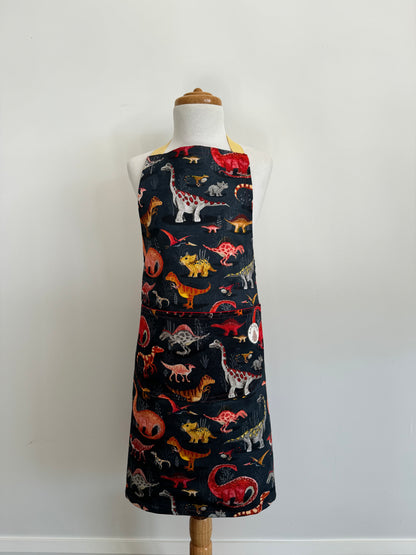 Navy Dinosour Kids Apron