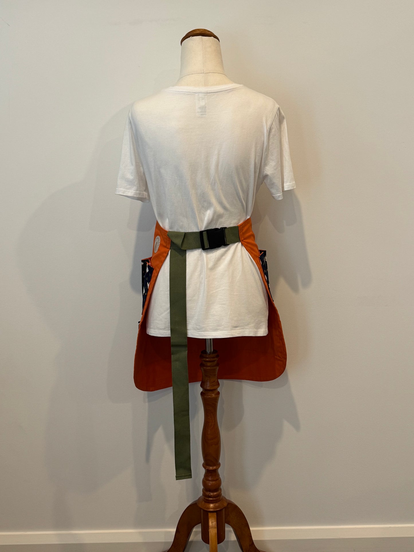 Orange and Navy Ducks Egg Apron