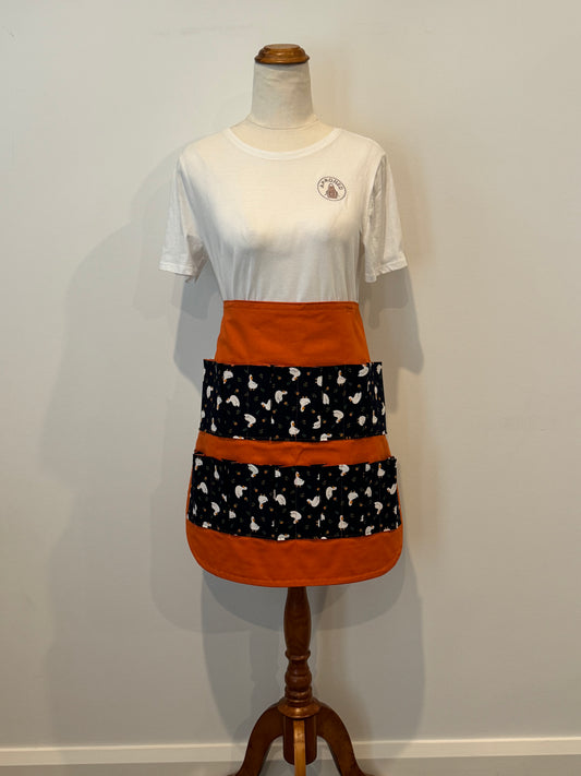 Orange and Navy Ducks Egg Apron