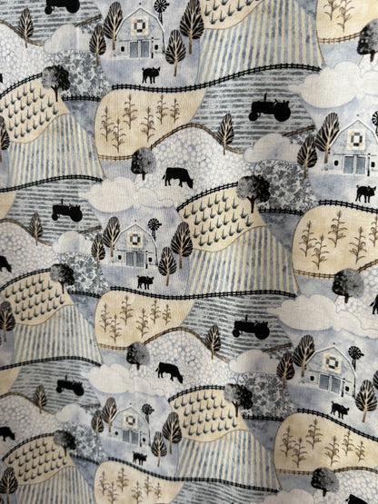 Pastel Blue Farm fabric