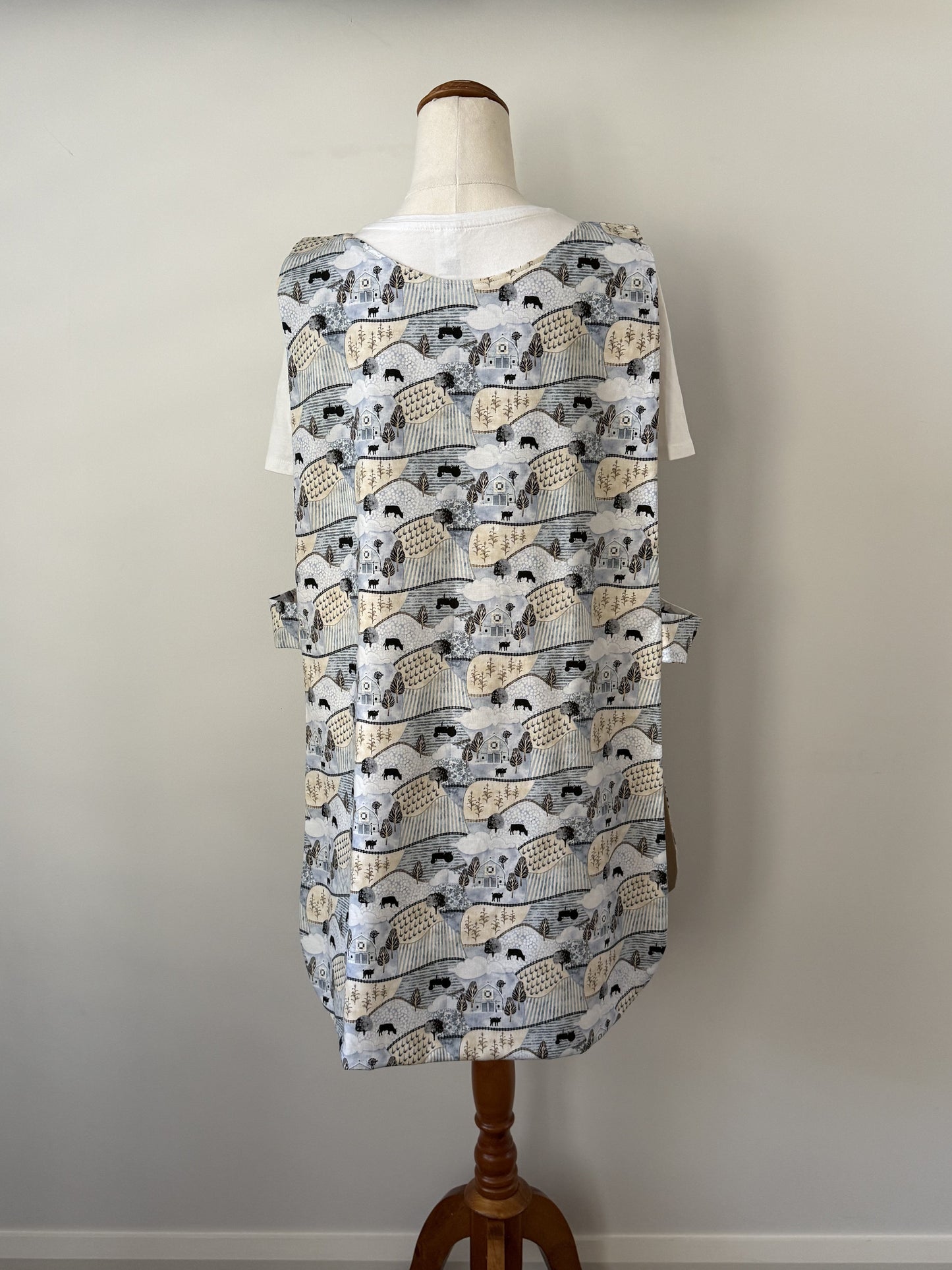 Pastel Blue Farm Pinny back