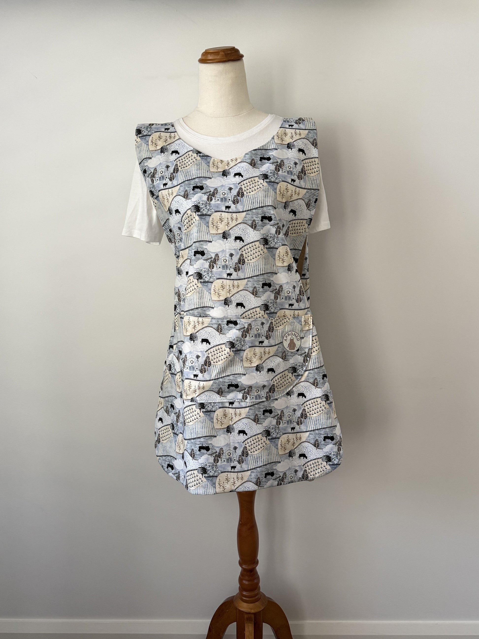 Pastel Blue Farm Pinny front
