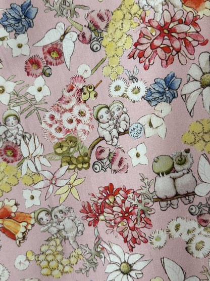 Pink Gumnut Babies fabric