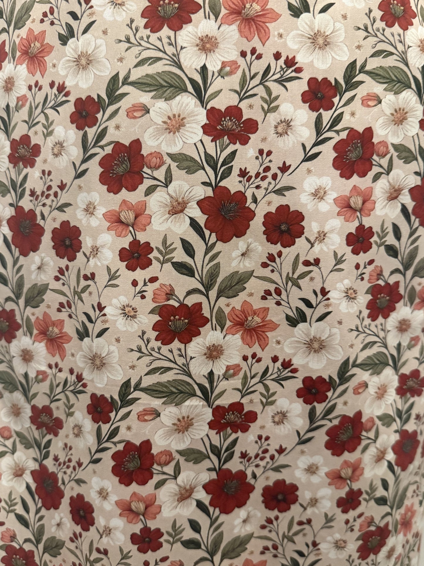 Pink, Red and White Flowers fabric