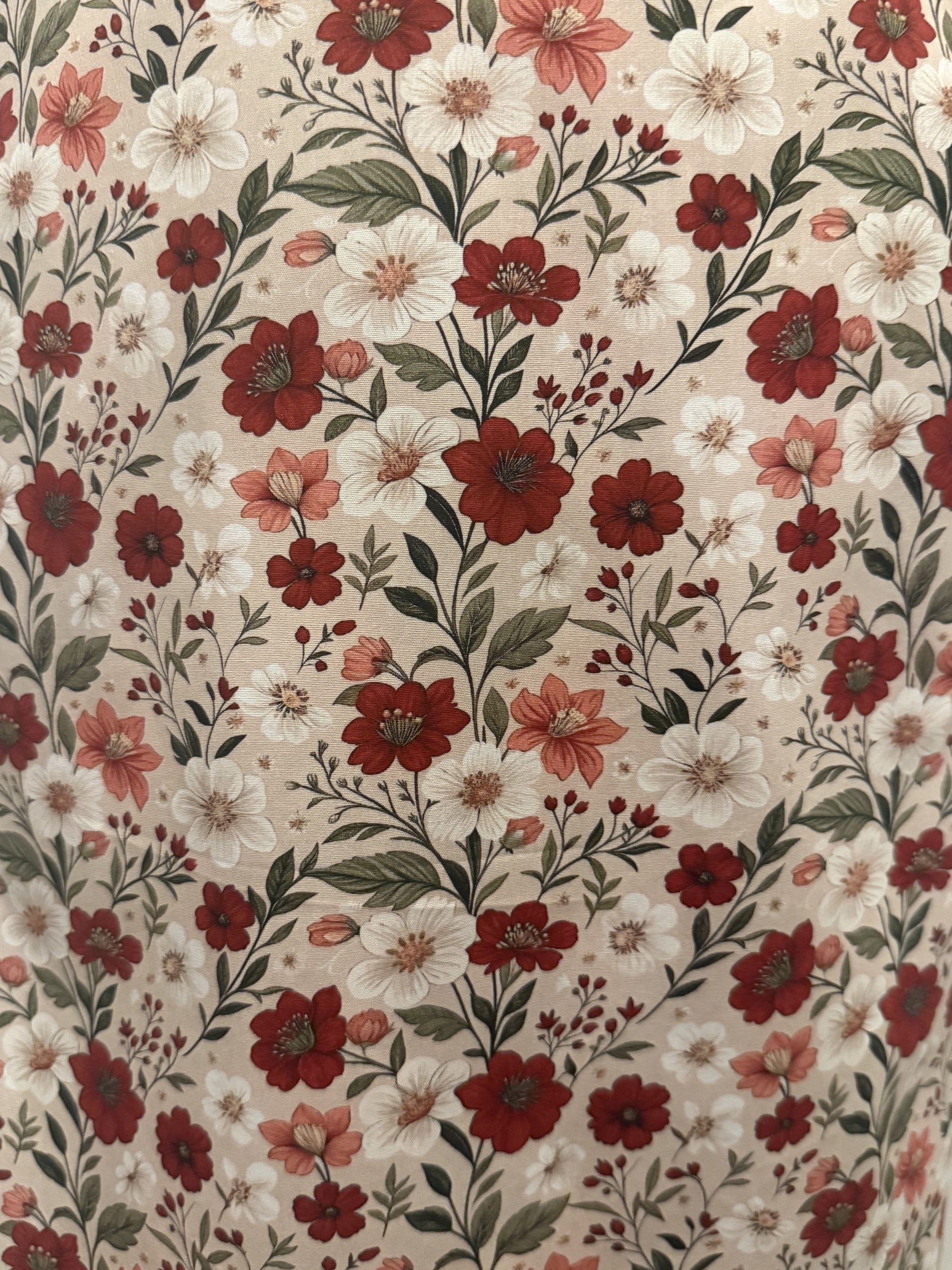Pink, Red and White Flowers fabric