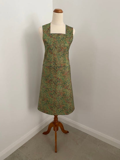 Wrap-Around Apron - Green Peacock Fabric