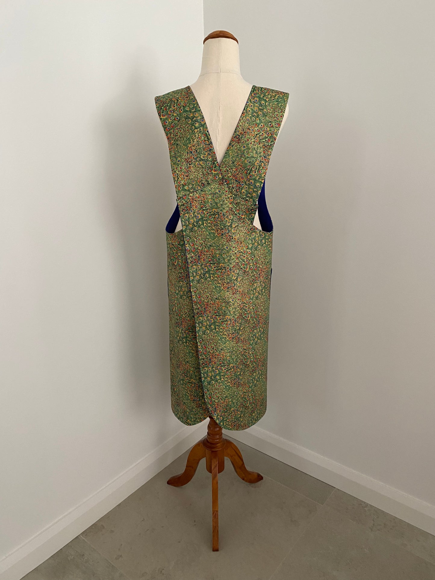 Wrap-Around Apron - Green Peacock Fabric