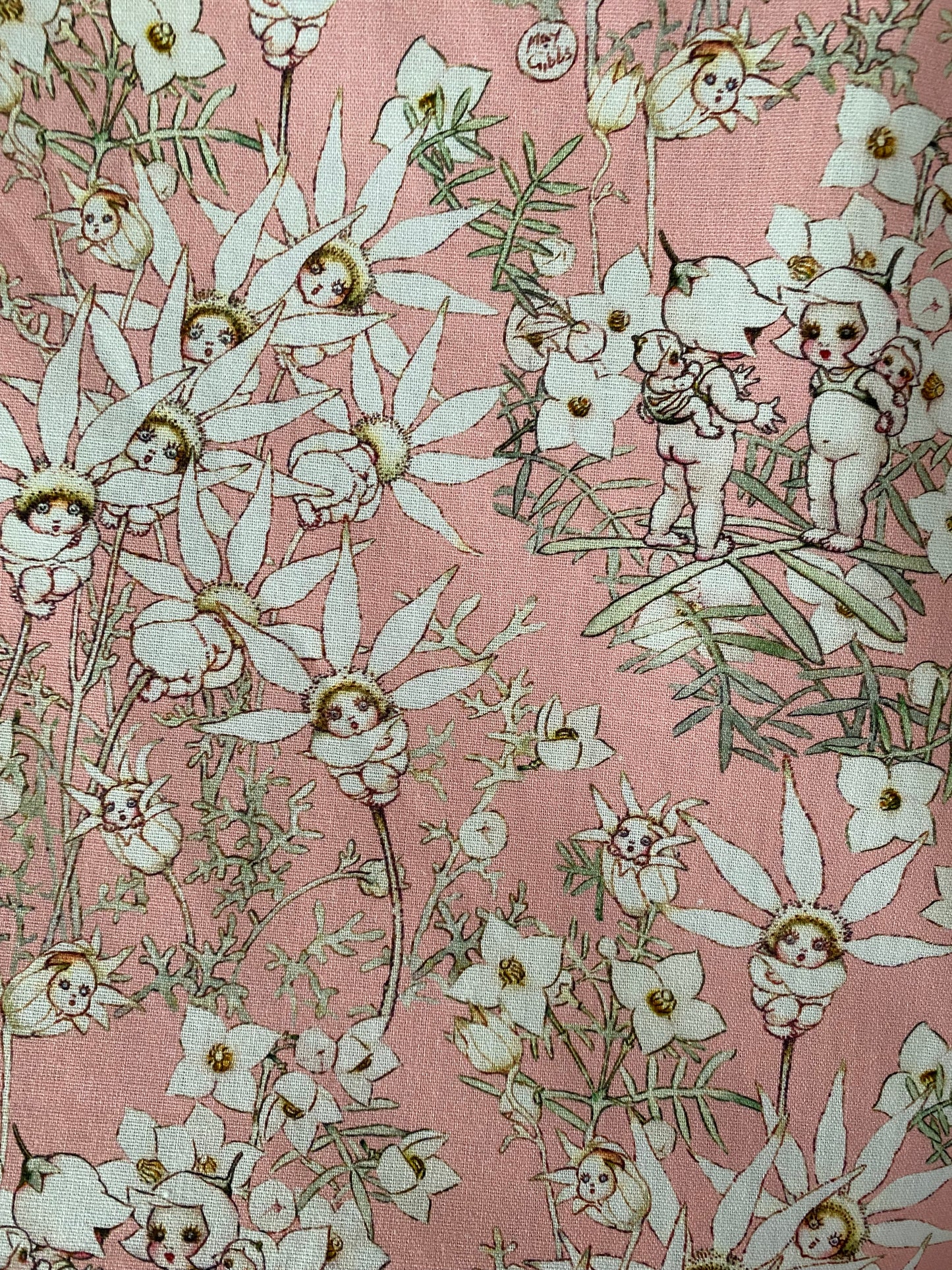 Wrap-Around Apron - Light Pink May Gibbs Fabric