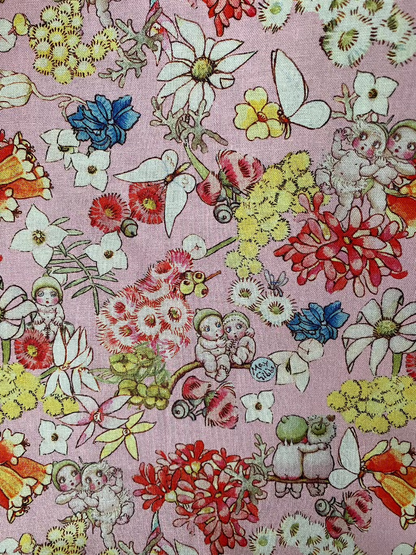 Wrap-Around Apron - Pink Multi Coloured May Gibbs Fabric