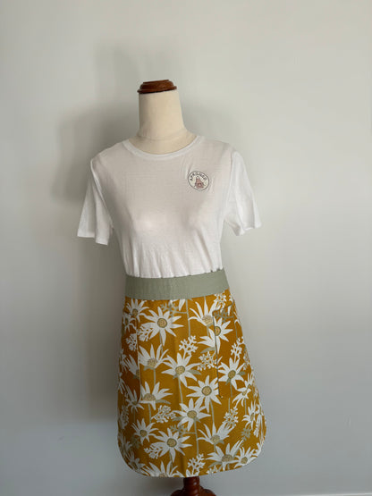 Yellow Flannel Flower Waist Apron