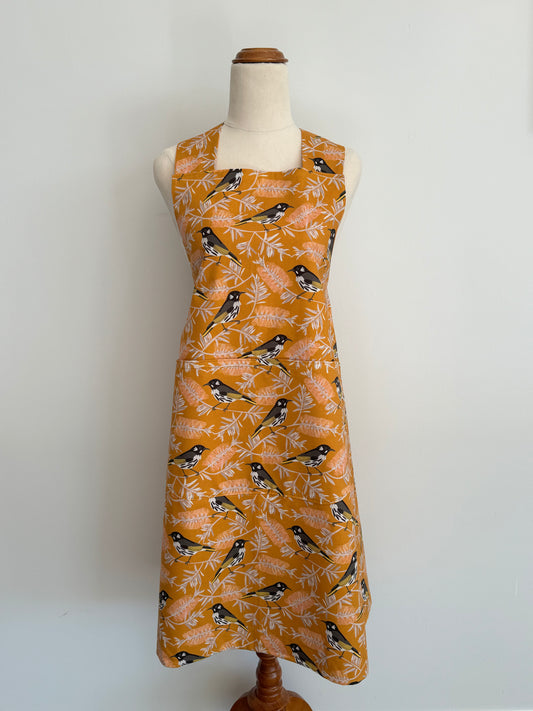 Wrap-Around Apron - Yellow Honeyeater Fabric