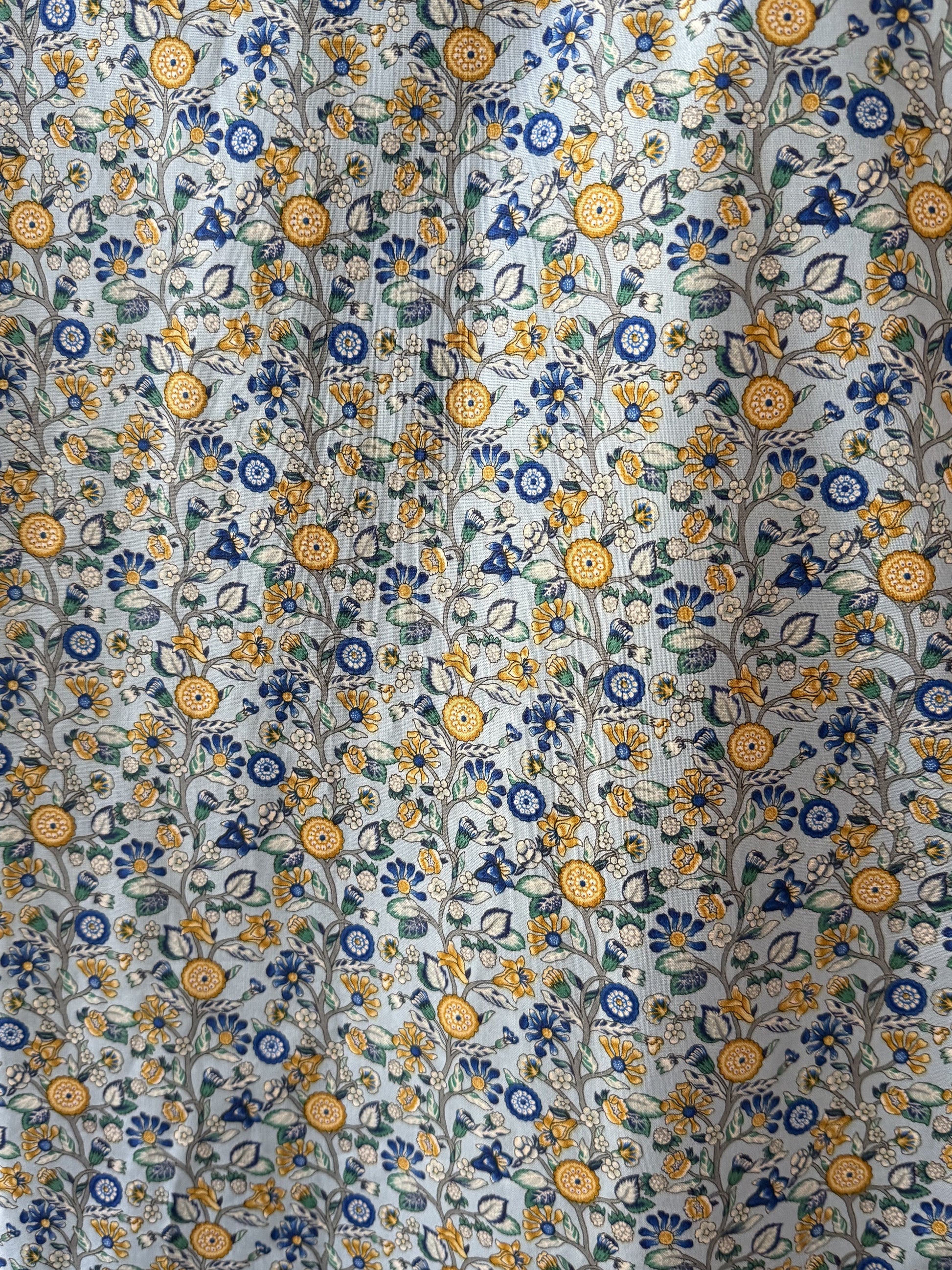 Yellow and Blue Vine fabric