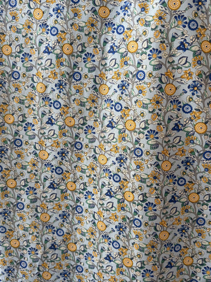 Yellow and Blue Vine fabric