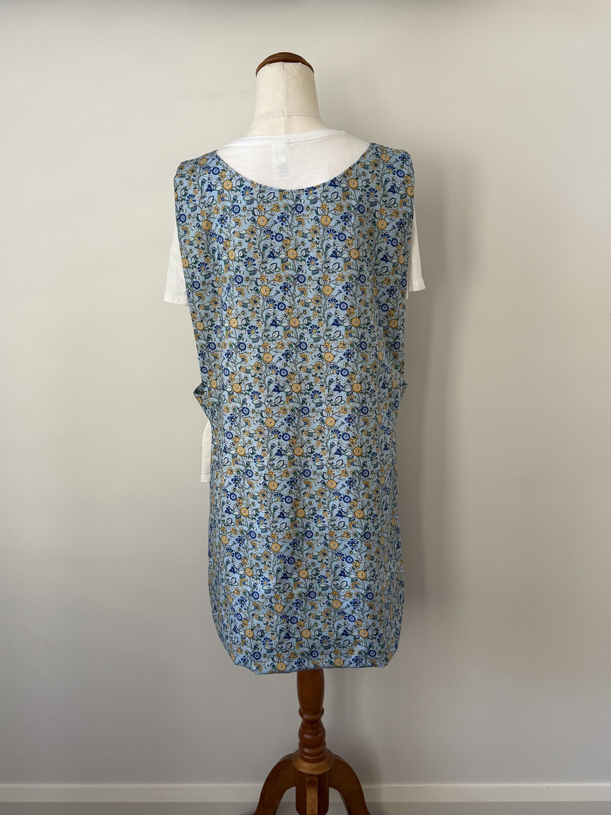 Yellow and Blue Vine Pinny back
